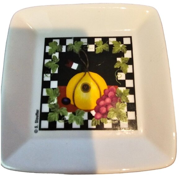 S. Stouffer Set Of 4 Square Decorative Coasters Fruit Kitchen Themed Home Decor - Picture 4 of 9